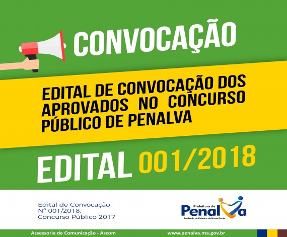 EDITAL DE CONVOCAÇÃO - CONCURSO PÚBLICO DE PENALVA