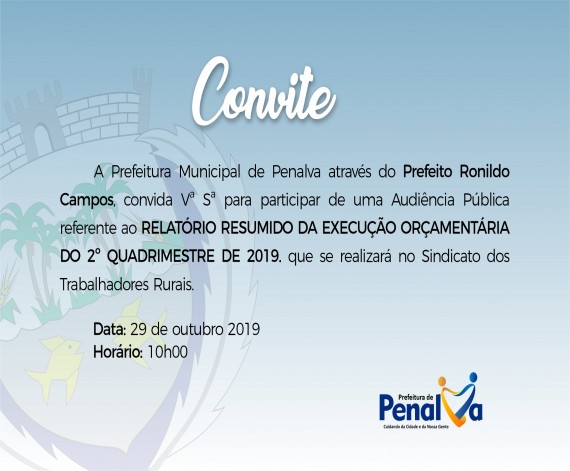 AUDIÊNCIA PÚBLICA, RELATÓRIO DE EXECUÇÃO ORÇAMENTÁRIA DO 2º QUADRIMESTRE 2019